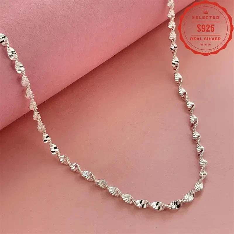3MM ( RETAIL PRICE $100 )  Solid Italian 925 Sterling Silver Diamond Cut Singapore Chain